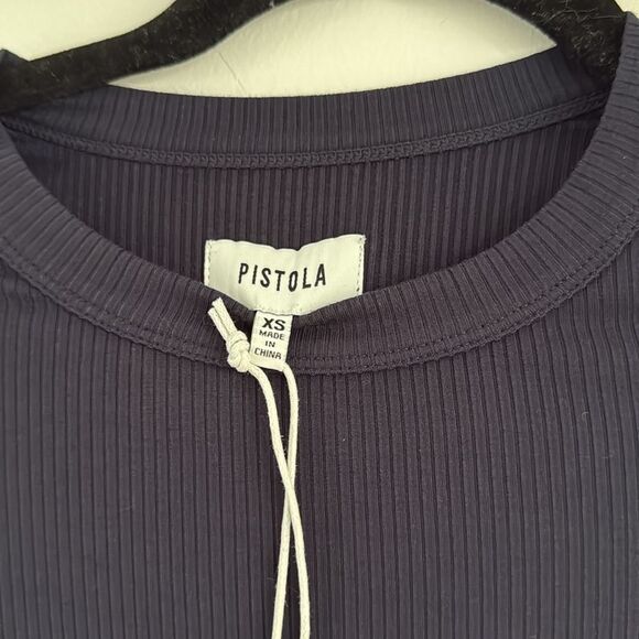 Pistola Bailey Long Sleeve Ribbed Bodysuit XS NWT Navy Blue - Picture 7 of 7